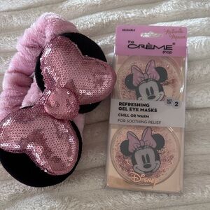 Disney Pink Minnie Mouse Headband and Gel Eye Masks Set